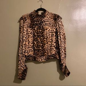 Free People Leopard Blouse